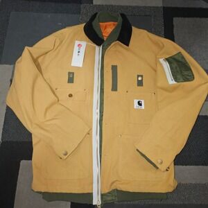 Sacai x Carhartt WIP Canvas Bomber Jacket Mens Large Tan NWT Rare